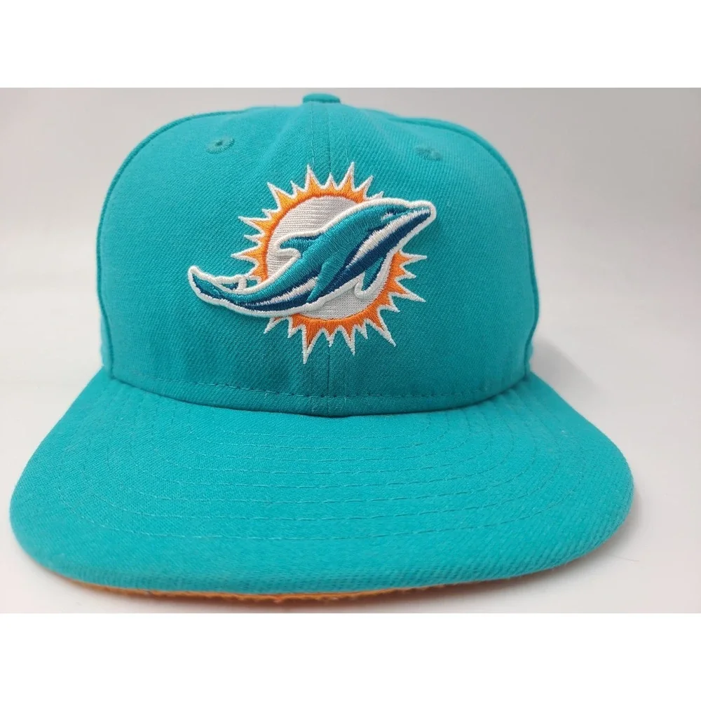 Miami Dolphins New Era 59Fifty Fitted 6 1/2 Hat Cap Youth Boys NFL Football Aqua